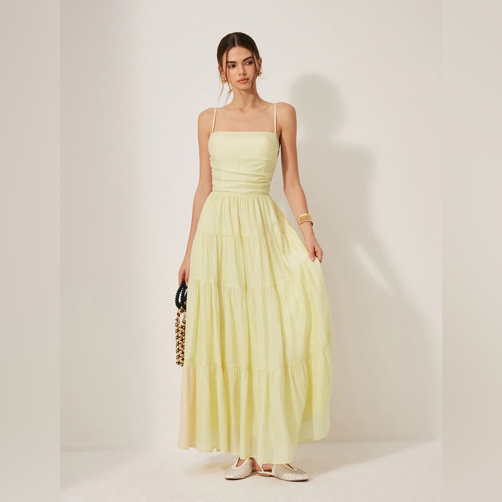 Pleated Backless Tiered Cami Dress - Picture 6 of 7
